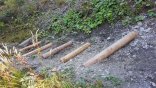 Rondins de bois ajoutés pour créer des marches